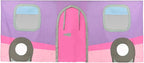 Max & Lily Underbed Curtain for Low Bunk Bed/Low Loft Bed, Camper Van Play Kids, Cotton Privacy Bottom Bunk, 2 Panel Set, Pink/Purple (180032-056)
