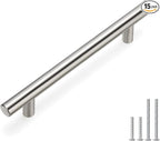 homdiy Cabinet Handles Brushed Nickel Cabinet Pulls - HD201SN Modern Drawer Handles Stainless Steel Cabinet Hardware 4-1/2in Hole Centers Kitchen Cabinet Handles Cupboard Handles