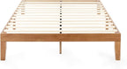 Mellow Naturalista Classic - 12 Inch Solid Wood Platform Bed with Wooden Slats, No Box Spring Needed, Easy Assembly, Queen, Pine