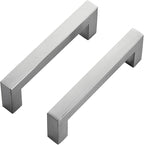 Ravinte 5 Pack Brushed Nickel Kitchen Cabinet Handles 3-3/4 Inch Cabinet Pulls Square Kitchen Hardware for Cabinet Drawer Pulls Drawer Handles Come with Screwdriver