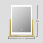 Lighted Makeup Mirror, Hollywood Vanity Mirror with Lights, Three Color Modes，Detachable 10X Magnification Mirror, Smart Touch Control, 360°Rotation (15.2in)