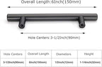 homdiy 3.5" Cabinet Handles Black Drawer Pulls - HD201BK Modern Cabinet Pulls Cabinet Hardware for Kitchen Cabinets, 10 Pack Stainless Steel Cupboard Handles