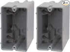 Southwire Device Box, 1 Gang, 22.5/Cu | Depth Adjustable | Heavy Duty 42lb | Gray | Pack of 2