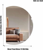 47" Half Moon LED Bathroom Mirror - Anti-Fog Dimmable Backlit with 3-Color Lights, Smart Touch Switch and Time Display, Frameless Vanity Wall Mirror for Bedroom/Entryway (Right Semicircle)