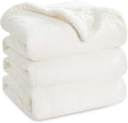 Bedsure GentleSoft Sherpa Fleece Blankets King Size for Bed - Thick and Warm Throw for Women and Men, Soft Fuzzy Plush King Blanket for Winter, White, 108x90 Inches