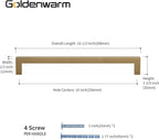 goldenwarm 10 Pack Champagne Bronze Cabinet Pulls Bronze Drawer Pulls 10 Inch Champagne Drawer Handles Brushed Bronze Cabinet Handles Square Kitchen Dresser Hardware for Bedroom Dresser