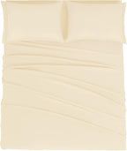 Mejoroom Queen Size Sheet Set - Hotel Luxury 1800 Bedding Sheets & Pillowcases - Deep Pocket Fitted Sheet, Soft, Breathable, Wrinkle & Fade Resistant - 4 Piece (Queen, Taupe)