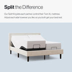 Upholstered Adjustable Bed Base 2.0 with Upgraded Motors, Massage, Wireless Remote, USB Port-Ergonomic Head and Foot Inclines, Queen