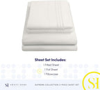 Twin XL Sheets - Breathable Luxury Sheets with Full Elastic & Secure Corner Straps Built In - 1800 Supreme Collection Extra Soft Deep Pocket Bedding Set, Sheet Set, Twin XL, Ivory