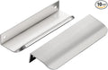 Ravinte Hardware 10 Pack Silver Cabinet Handles, 5 Inch (128mm) Finger Edge Pulls, 4 Inch Hole Center, Finger Pulls for Cabinets