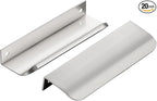 Ravinte Hardware 20 Pack Silver Cabinet Handles, 5 Inch (128mm) Finger Edge Pulls, 4 Inch Hole Center, Finger Pulls for Cabinets