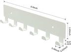 GTK Key Holder for Wall, Key Hooks with 6 Hooks, Wall Mounted Key Holder for Hallway, Self Adhesive Key Rack(White)
