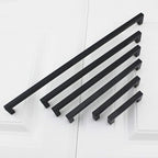 goldenwarm 200 Pack 6-1/4 Inch Black Cabinet Handles Matte Black Drawer Pulls Stainless Steel Cabinets Hardware Square Bar Modern for Kitchen Bathroom Cupboard