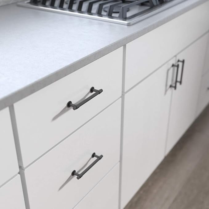 Franklin Brass Francisco (10-Pack) Cabinet Handles 4" Hole Center Pulls | Soft Iron Hardware for Kitchen Drawers, Dressers, Furniture P29617K-SI-B
