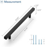 Ravinte Black Cabinet Handles 10 Pack 6-3/10 inch Matte Black Square Cabinet Pulls Kitchen Hardware 8-4/5 inch Overall Length Kitchen Drawer Pulls