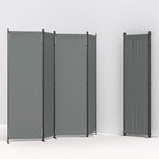 Morngardo Room Divider, Folding Privacy Screens, 4 Panel Room Partitions, 88" Foldable Wall Dividers, Portable Separating for Home Office Bedroom Dorm Decor (Grey)