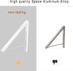 Folding Clothes Hanger Wall Mounted Retractable Clothes Rack, Aluminum, Easy Installation, White
