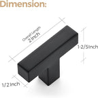 Ravinte 3 Pack 2 inch Length Square Cabinet Pulls Matte Black Stainless Steel Kitchen Drawer Pulls Cupboard Handles Cabinet Handles