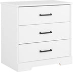 Prepac Rustic Ridge Farmhouse Nightstand Bedside Table, White Nightstand for Bedroom, End Table with 3 Drawers 16.25"D x 27.5"W x 26.75"H