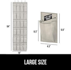 GORILLA GRIP Over the Door Shoe Organizer, 24 Large Breathable Mesh Pockets, Space Saving Hanging Storage Holder, Closet Rack Hanger Holds Up to 40 lbs, Hangs on Closets for Shoes, Accessories, Linen