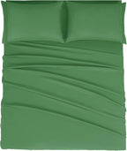 Mejoroom Bed Sheets Set - Extra Soft Luxury Full Size Sheets with 16 Inch Deep Pocket - Premium Bedding Collection - Breathable, Wrinkle, Fade & Stain Resistant - 4 Piece (Full, Calla Green)