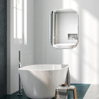 KOHROS Frameless Scalloped Beveled Edges Mirror 20" x 28" Bathroom Mirrors for Over Sink Silver Wall Mirror for Bathroom, Vanity, Bedroom (Horizontal or Vertical)