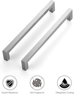 Ravinte 3 Pack 8 Inch Square Cabinet Handles - Satin Nickel & Brushed Nickel Drawer Pulls - Kitchen Cabinet Hardware