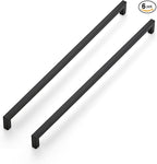 JOY DECOR 6 Pack Cabinet Handles, Black Cabinet Pulls, 18 Inch Kitchen Closet Handles Square Drawer Pulls Stainless Steel Drawer Hardware, 458mm Hole Centers