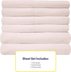 King Size Bed Sheets - 6 Piece 1500 Supreme Collection Fine Brushed Microfiber Deep Pocket King Sheet Set Bedding - 2 Extra Pillow Cases, Great Value, King, Pale Pink