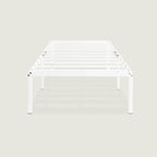 Best Price Mattress 18 Inch Metal Platform Bed Frame, Heavy Duty Steel Slats, White, Twin