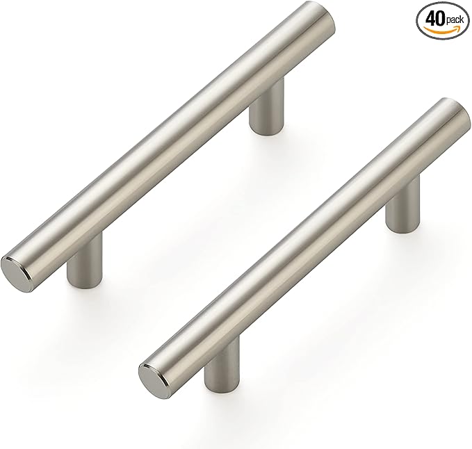Ravinte 40 Pack | 5'' Cabinet Pulls Brushed Nickel Stainless Steel Kitchen Cupboard Handles Cabinet Handles 5”Length, 3” Hole Center
