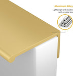 goldenwarm 25 Pack Gold Finger Edge Pulls Drawer Finger Pulls Champagne Gold Kitchen Hardware Handles Bedroom Dresser Drawers,3-3/4in Hole Center