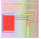 Led Lights for Bedroom 50ft (1 Roll), Color Changing RGB Led Strip Lights with 60 Keys Remote and App Control, Music Sync Led Lights for Room Kitchen Party Home Decor