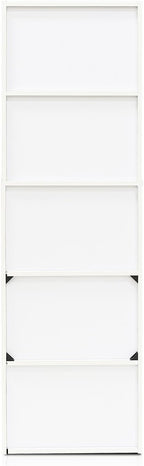 Furinno LUDER Book Shelf, 5-Tier Bookshelf, Bookcase, 9.4" x 15.8" x 52", for Living Room, Bedroom, Home Office, White/Green