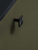2 Pack Black Cabinet Knobs Square Drawer Pulls Bathroom Dresser Handles Hardware Zinc Alloy