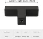 LONTAN 100 Pack Kitchen Cabinet Knobs Black Knobs for Dresser Drawers Sqaure Black Cabinet Hardware for Bathroom Cupboard,Stainless Steel