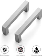 Ravinte 3 Pack 3-1/2 Inch Square Cabinet Handles Satin Nickel Pulls Brushed Nickel Drawer Pulls Kitchen Cupboard Hardware for Cabinets Cupboard Drawer Handles