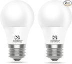 Energetic 5.5W A15 LED Refrigerator Bulb, 40 Watt Equivalent, 3000K Warm White, Dimmable A15 Ceiling Fan Light Bulbs, E26 Base, 2 Pack