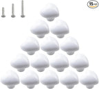 HUAMULAN 15PCS Glossy Ceramic Knobs Heart Shape Cabinet Dresser Pulls Door Handles Cupboard Wardrobe Drawer,White