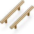 Ravinte 45 Pack 5 Inch Cabinet Pulls Champagne Bronze Stainless Steel Kitchen Drawer Pulls Cabinet Handles 5 InchLength, 3 Inch Hole Center