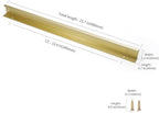 5 Pack 16" (400mm) Overall Length Overall Length Edge Finger Pull, Brushed Brass Aluminium Hidden Furniture Wardrobe Cabinet Drawer Pull Long Concealed Furniture Closet Door Handle, 3699S