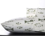 Eddie Bauer - Twin Sheets, Cotton Flannel Bedding Set, Brushed For Extra Softness, Cozy Home Decor (School of Fish, Twin)