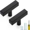 Ravinte Black Cabinet Handles 10 Pack Matte Black Square Cabinet Pulls Kitchen Hardware 2 inch Overall Length Kitchen Drawer Pulls