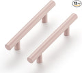 Ravinte 12 Pack | 5 Inch Cabinet Pulls Pink Stainless Steel Kitchen Drawer Pulls Cabinet Handles 5 InchLength, 3 Inch Hole Center