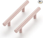 Ravinte 30 Pack | 5 Inch Cabinet Pulls Pink Stainless Steel Kitchen Drawer Pulls Cabinet Handles 5 InchLength, 3 Inch Hole Center