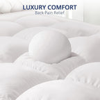 ELEMUSE 1300 GSM Overfilled Mattress Topper Queen with Baffle Box Design,Extra Thick Cooling Pillow Top Pad, 400TC Cotton Cover, Plush & Support Snow Down Alternative, White