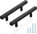 JOY DECOR 45 Pack 3-1/2 Inch Matte Black Square Cabinet Handles Stainless Steel Cabinet Hardware Pulls for Kitchen and Drawers with 6 Inch Overall Length
