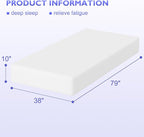 PayLessHere 10 Inch Gel Memory Foam Mattress Medium Firm Mattresses CertiPUR-US Certified Bed-in-a-Box Pressure Relieving Twin XL Size,Fiberglass Free，White