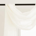 NICETOWN Beige Window Scarf Valances, Voile Fabric Canopy Curtains for Draping, Party Scarf Curtains for Birthday/Revelry, Light Beige, W60 x L216, 2 Panels