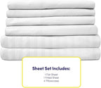 Full Size Bed Sheets - 6 Piece 1500 Supreme Collection Fine Brushed Microfiber Deep Pocket Full Sheet Set Bedding - 2 Extra Pillow Cases, Great Value, Full, Dobby White